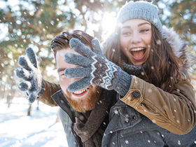 Schneeballschlacht auf Rügen